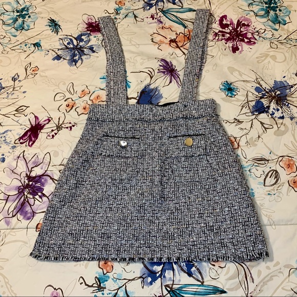 Zara Tweed Skirt with Suspenders - Picture 7 of 14